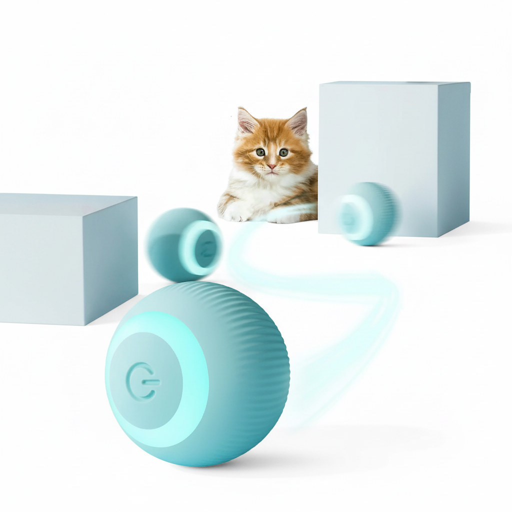 Interactive Cat Ball - White Background